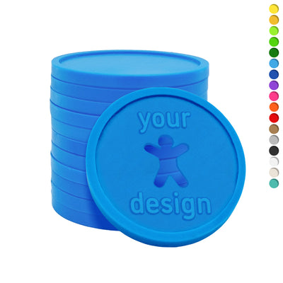 Custom Embossed Round Plastic Tokens 29mm With Custom Hole