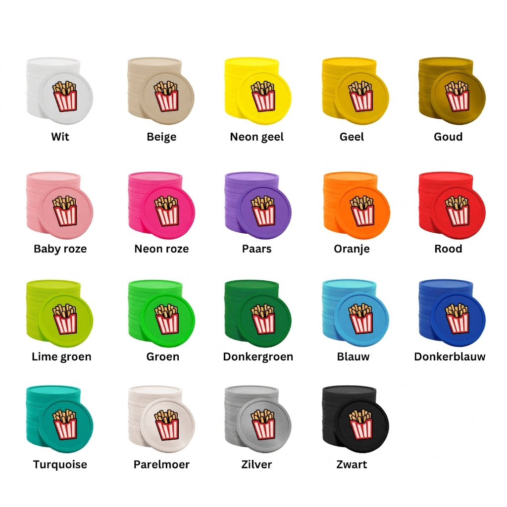 Plastic Food Tokens Printed Fries 29mm