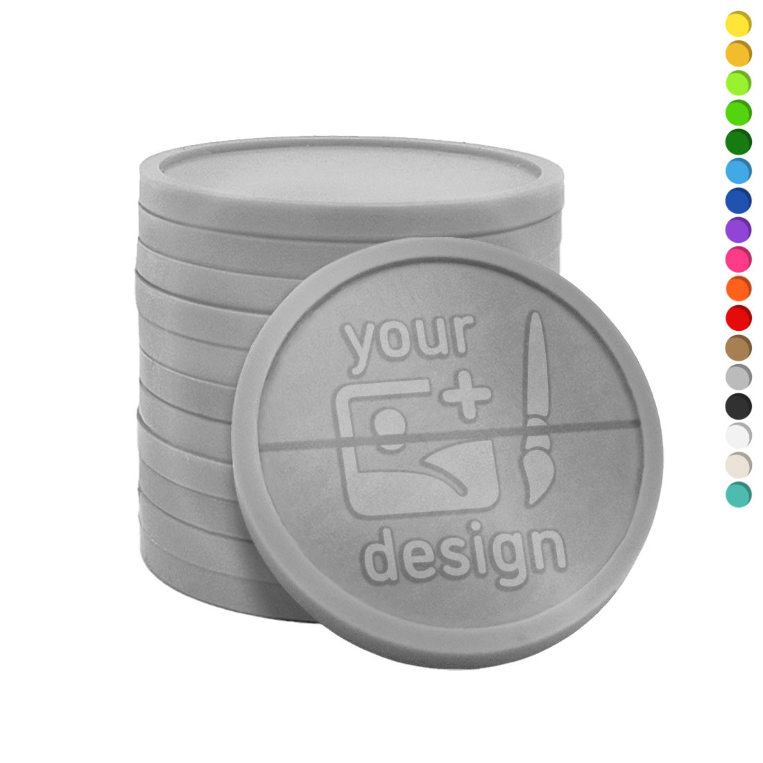 Custom Embossed Round Plastic Tokens 29mm With Score Line