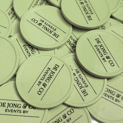 Custom Printed Round Recycled Plastic Tokens 29mm - MOQ 100