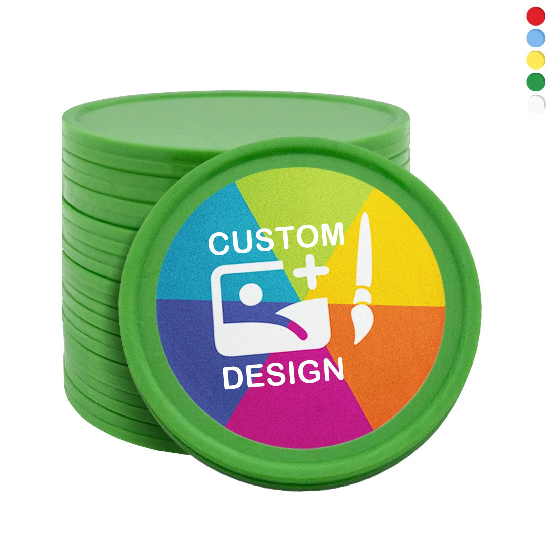 カスタムプリントの丸型プラスチックトークン 35mm - MOQ 100