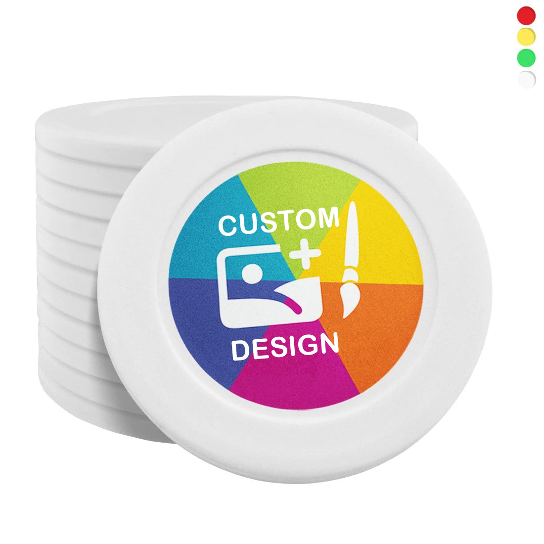 カスタムプリントの丸型カジノ/ポーカー プラスチック トークン 40mm - MOQ 100