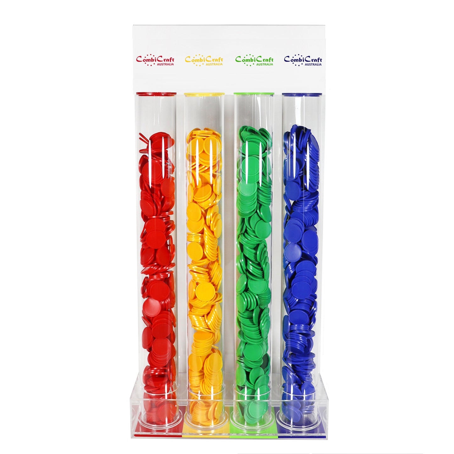 Medium Reward Token Collector 4 Tubes in Blue, Yellow, Green and Red