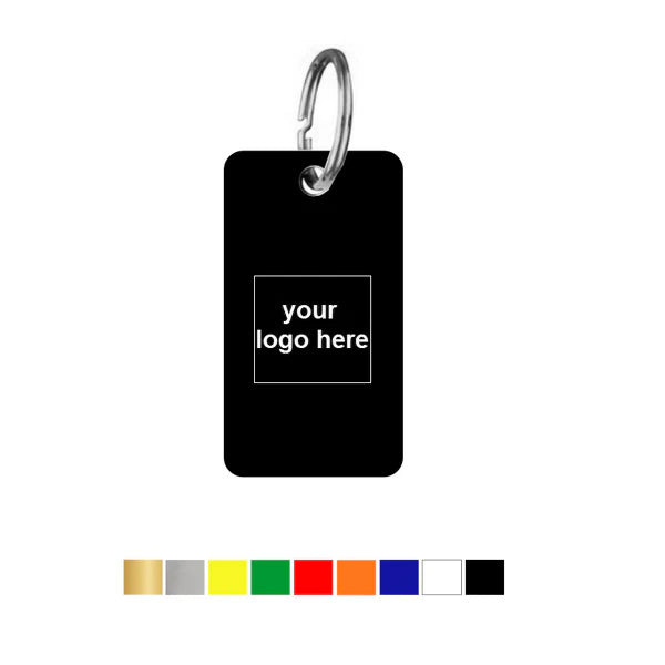 Rounded Rectangle Acrylic Key Tags with Logo Engraving