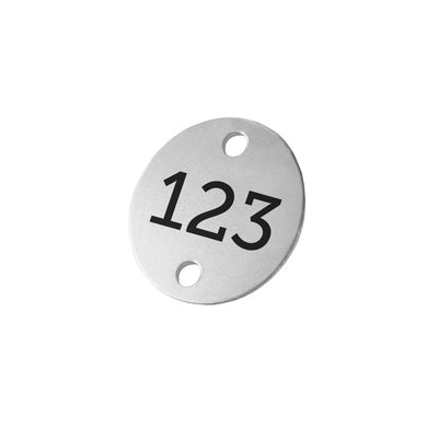 Metal Alumuminium Identification Tags With Two Mounting Holes 30mm Round