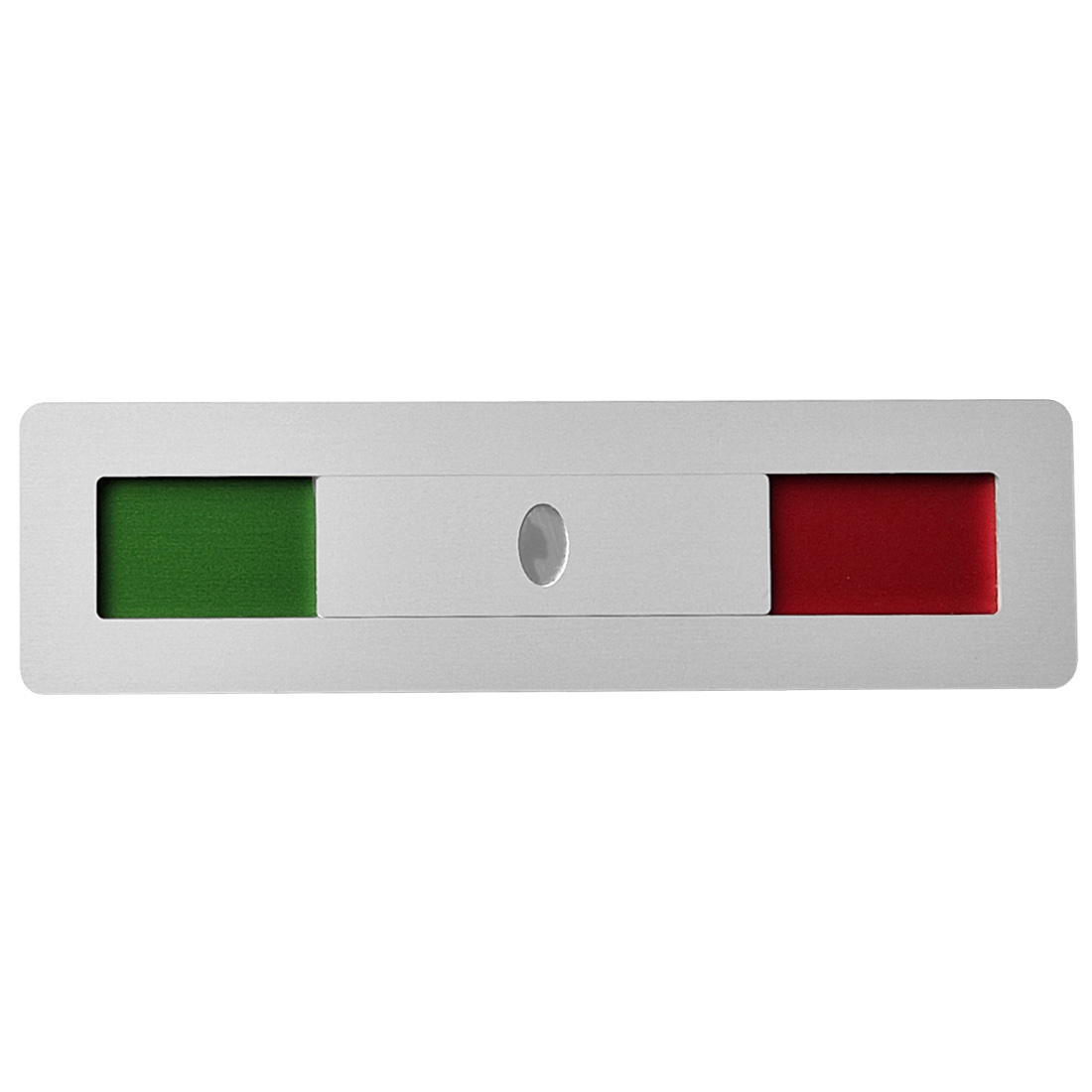 Aluminium Status Sliding Door Sign With Silder In the Middle Of the Sign