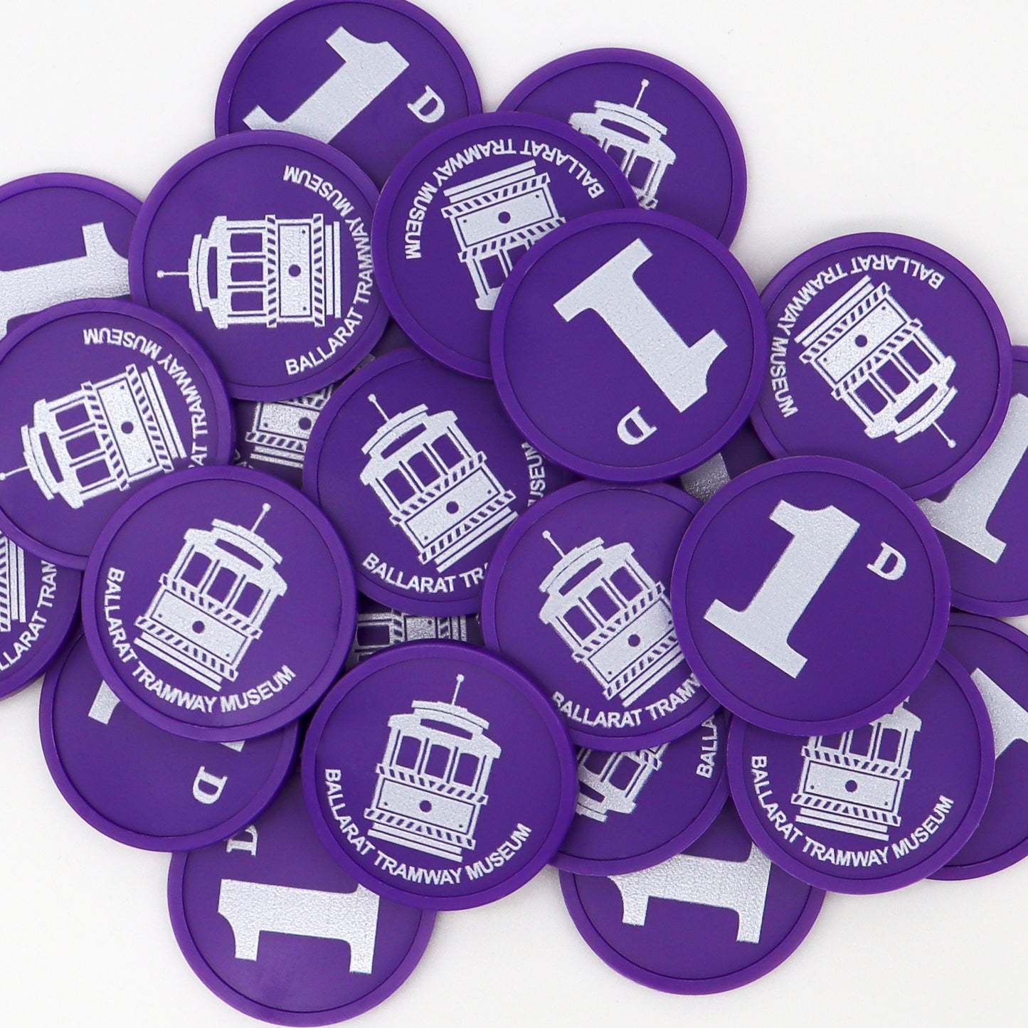 Custom Printed Round Plastic Tokens 29mm - MOQ 100