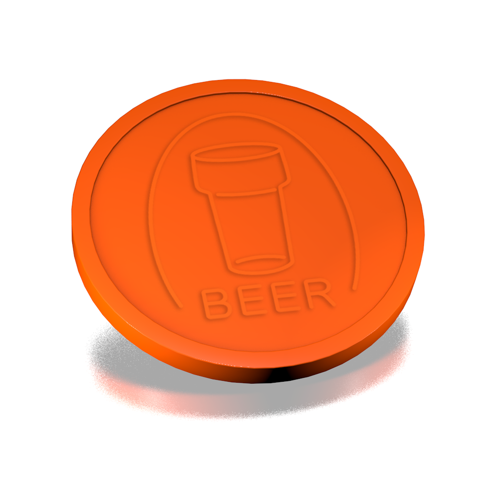 プラスチックドリンクトークンビールグラス29mm