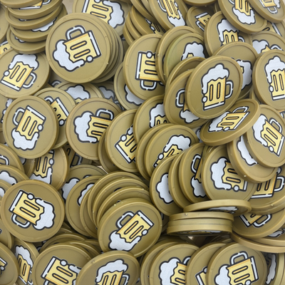 Plastic Drink Tokens Printed Beer Mug 29mm
