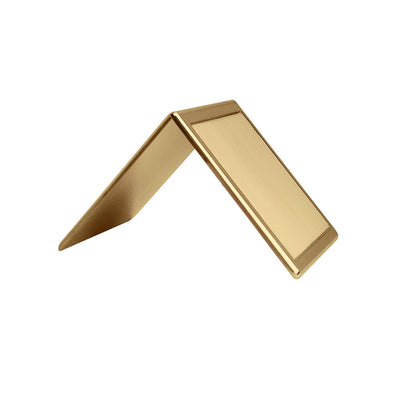 Pure Brass Table Sign with Polished Border and Brushed Centre, 60 x 60 mm - Side View