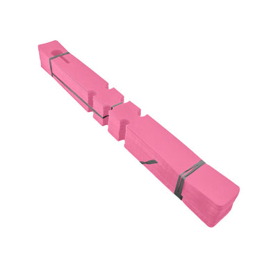 Stack of pink, weatherproof plant and industrial labels