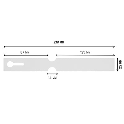 White self-locking loop lock label, 210mm x 25mm