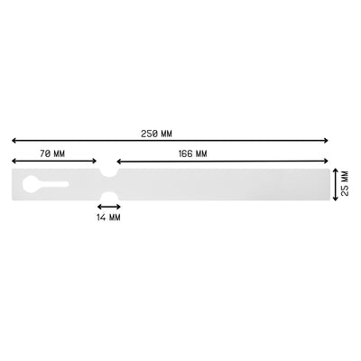 White self-locking loop lock label, 250x 25mm