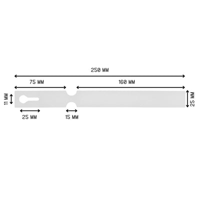 Loop Lock Plant Labels 4-Across 250x25mm - White Roll of 1500