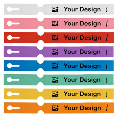 Custom Printed Loop Lock Labels 250x25mm 4-Across - 8 Colours 100 Pack