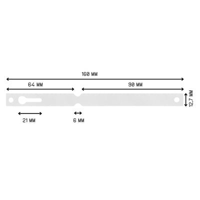 White Tyvek Loop Lock Label 160x12.7mm