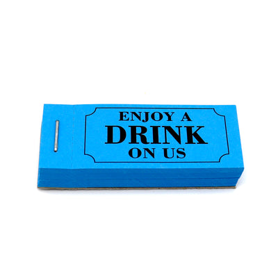 Small Drinks Tickets Book Blue ' Enjoy A Drink On Us'