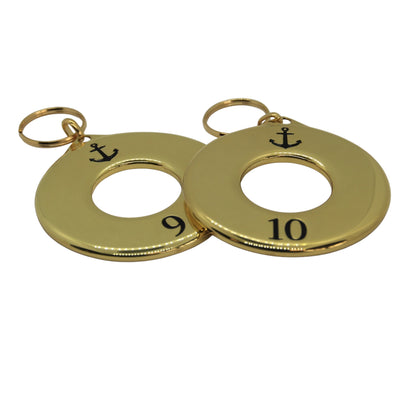 Round Gold Brass Hotel Key Tags With Custom Engraving