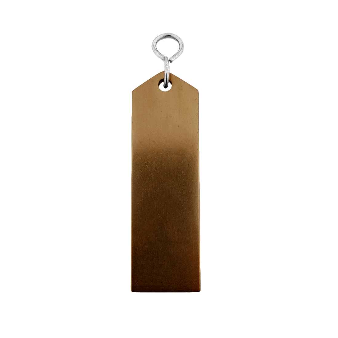 Bronze Aluminium Rectangle Key Tag 100mm Front View On A White Background