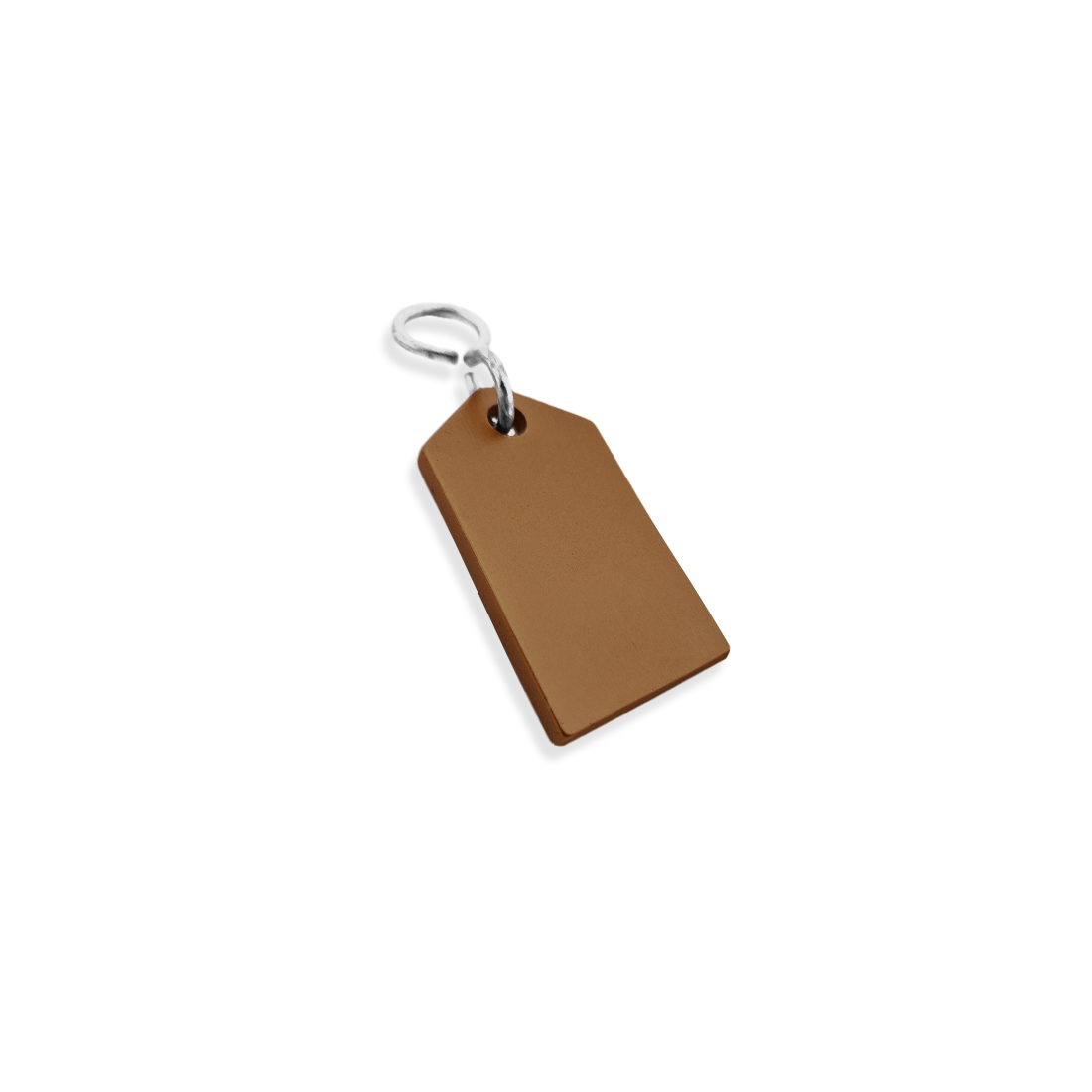 Bronze Aluminium Rectangle Key Tag 50mm Side View
