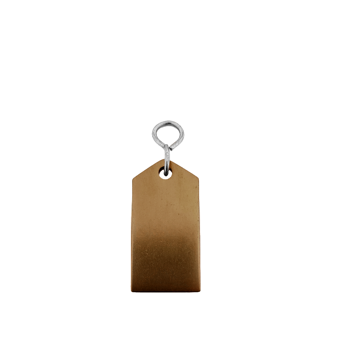 Bronze Aluminium Rectangle Key Tag 60mm Front View On A White Background
