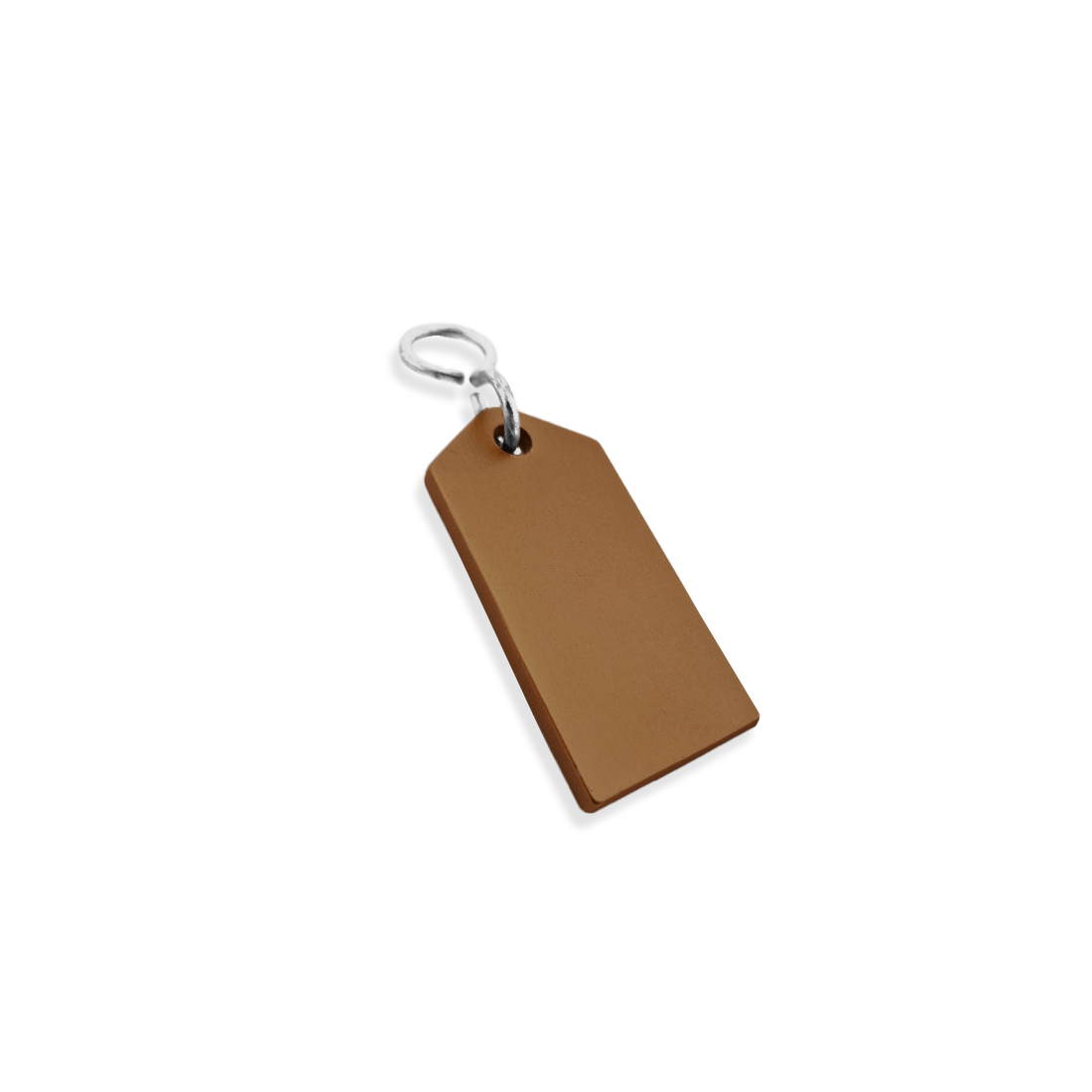 Bronze Aluminium Rectangle Key Tag 60mm Side View