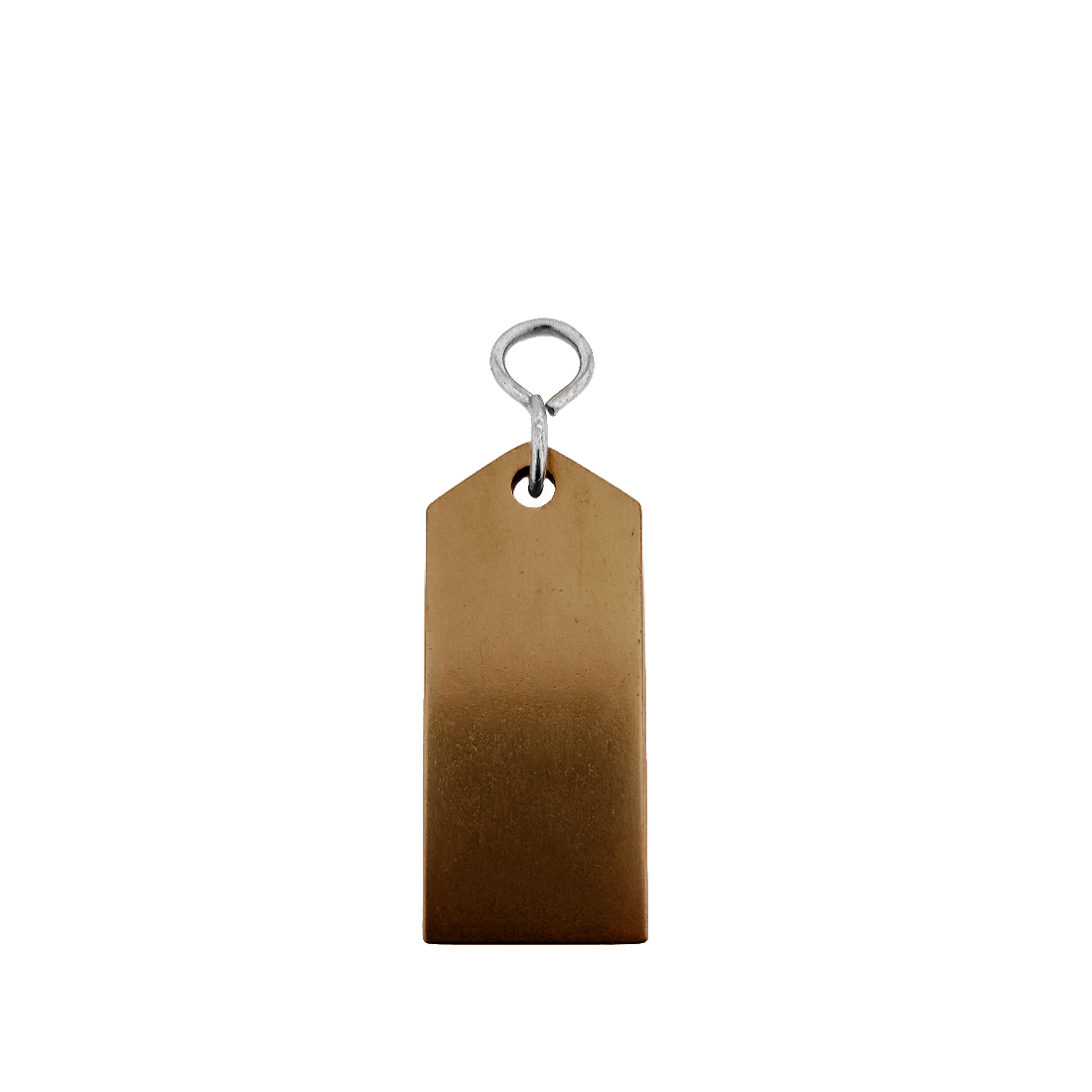 Bronze Aluminium Rectangle Key Tag 70mm Front View On A White Background