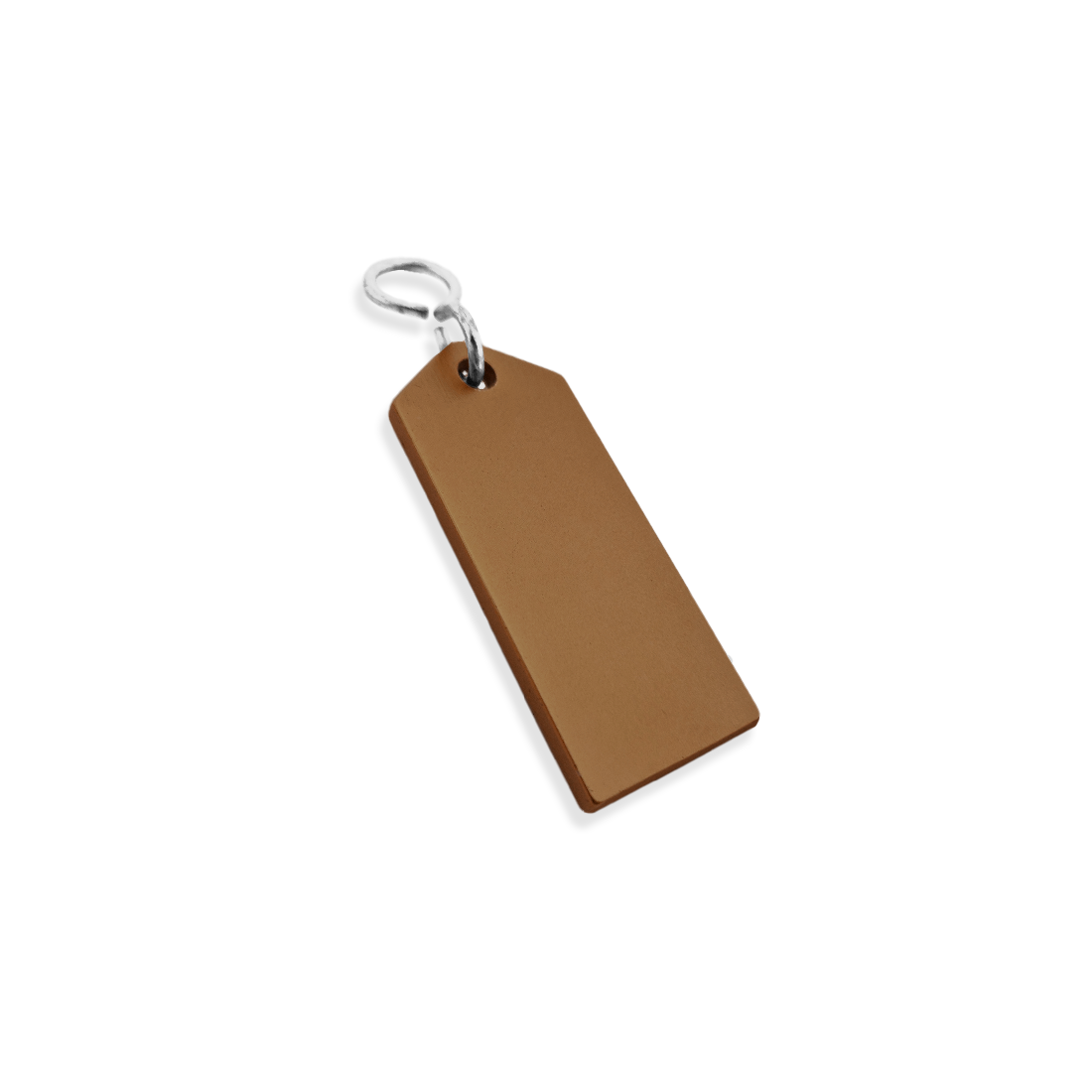 Bronze Aluminium Rectangle Key Tag 70mm Side View