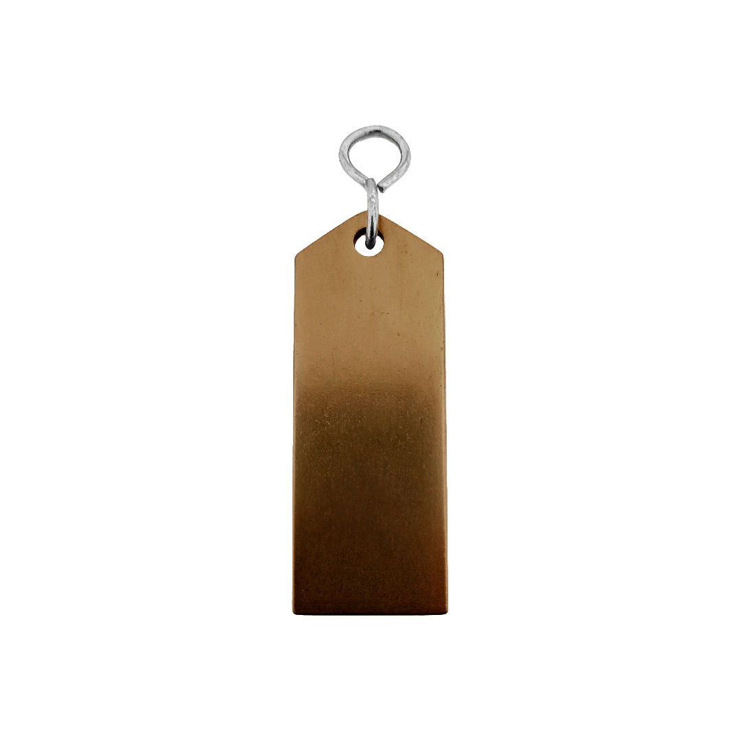 Bronze Aluminium Rectangle Key Tag 80mm Front View On A White Background