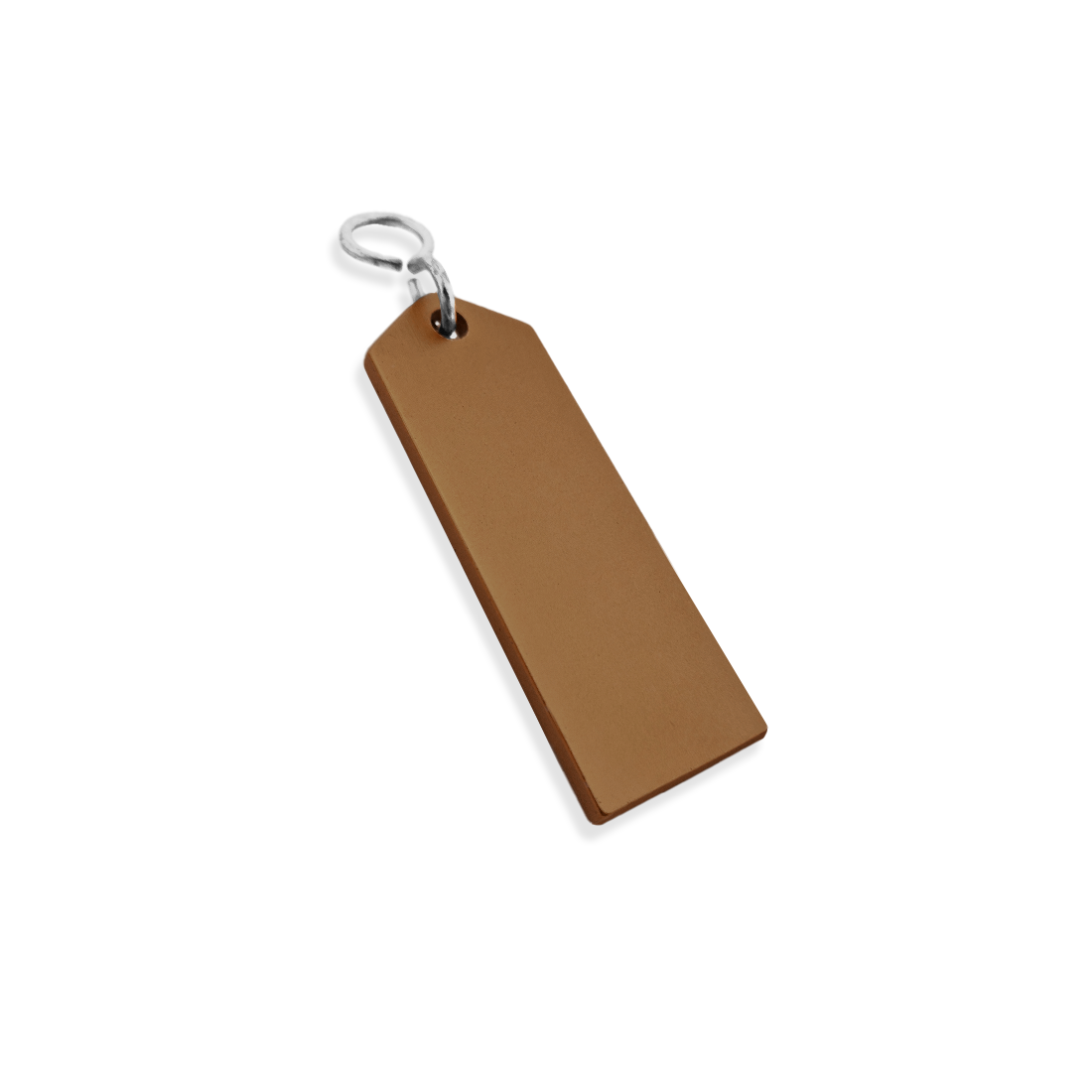 Bronze Aluminium Rectangle Key Tag 80mm Side View