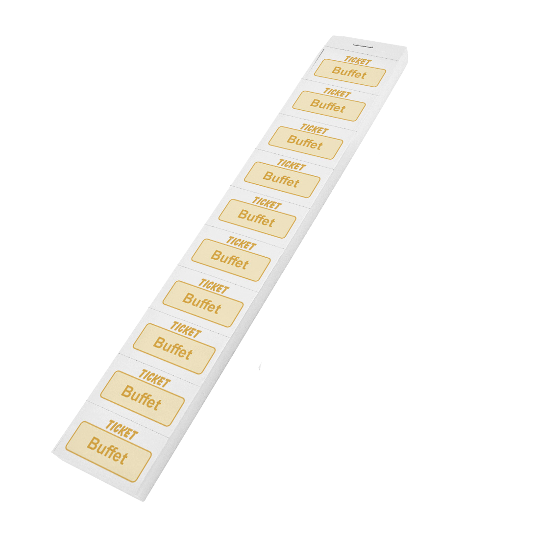 Perforated Ticket Strips With Buffet Redemption Vouchers 10 Vertically Orientated Tickets Per Sheet 500 Tickets Per Booklet
