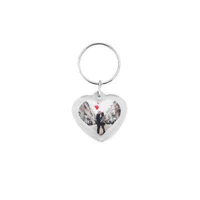Custom Printed Acrylic Photo Frame Key Tags Heart-shaped 30x30mm