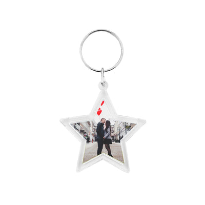 Personalised Acrylic Photo Frame Key Tag Star Shape