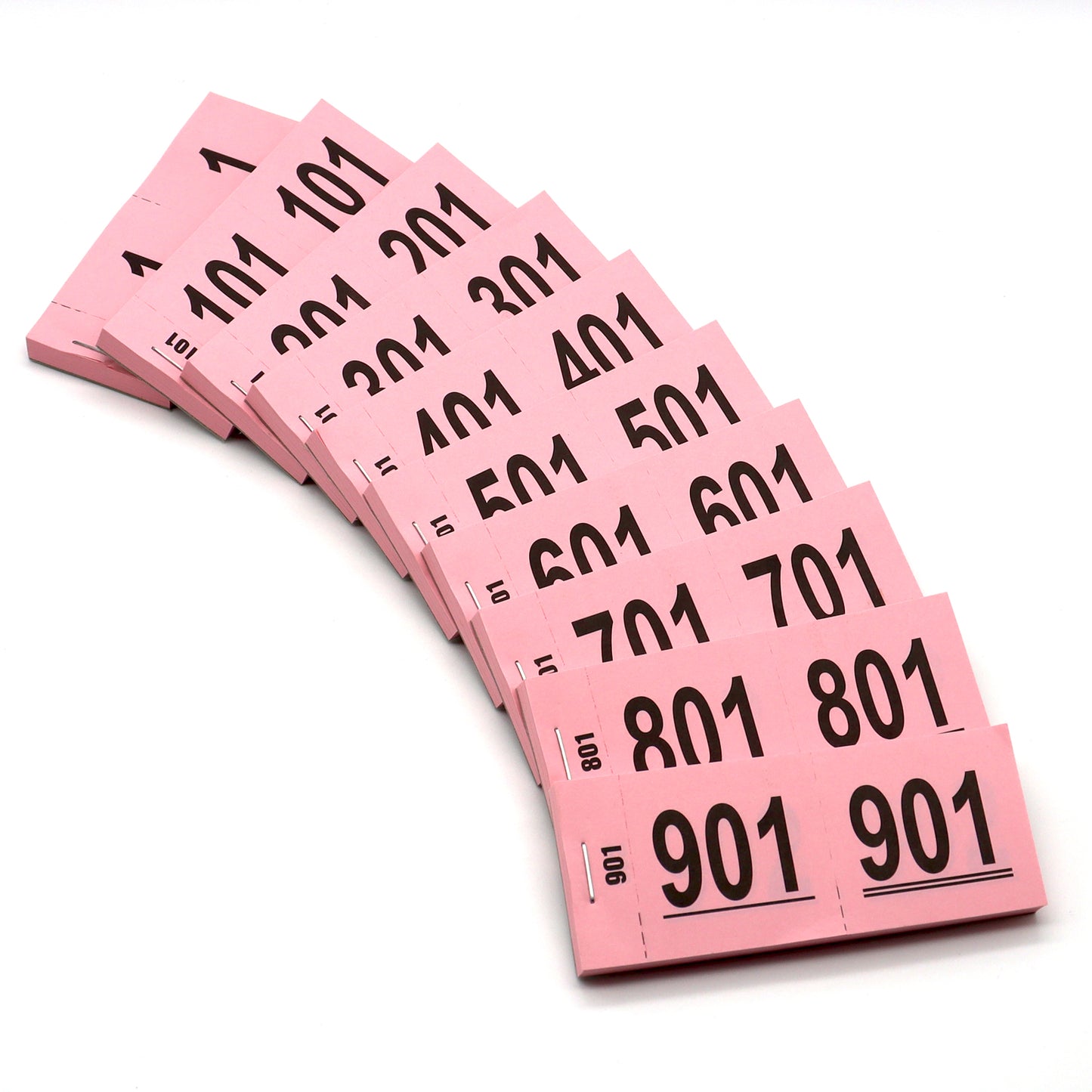 Raffle Check Tickets Cloakroom Tickets 1-1000 Pink