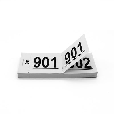 Raffle Check Tickets Cloakroom Tickets  1-1000 White
