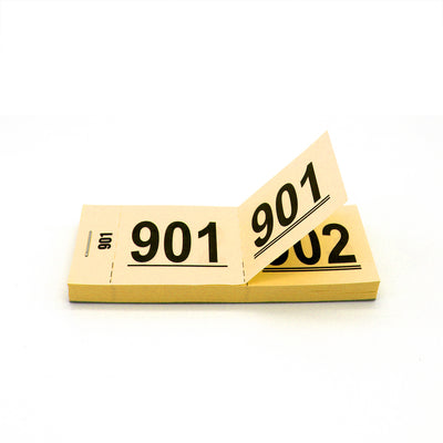 Raffle Check Tickets Cloakroom Tickets  1-1000 Yellow