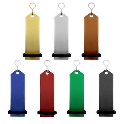 Collection Image Of All 7 Colours Large Classic Rectangle Hotel Key Tags with Rubber Cap 100x30mm