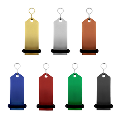 Collection Image Of All 7 Colours Medium Classic Rectangle Hotel Key Tags with Rubber Cap 75x30mm