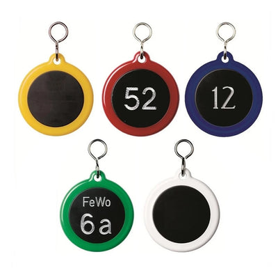 Round Key Tags Made From Strong Nylon and A Black Aluminium Engraving Plate For Customisation