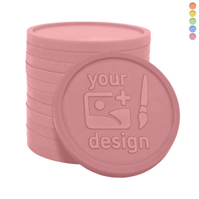 Custom Embossed Round Recycled Plastic Tokens 38mm
