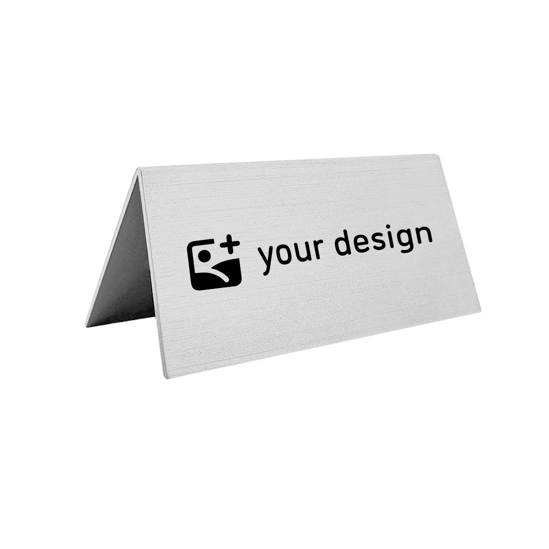 Custom Silver aluminium table signs with engraving 100x50mm
