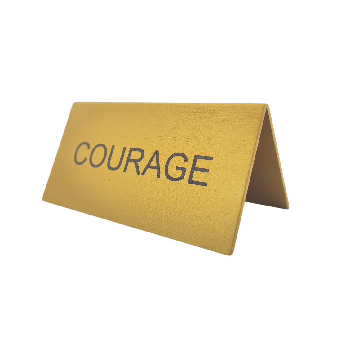 Gold Metal Table Or Desk Sign With Custom Engraving 100x50mm