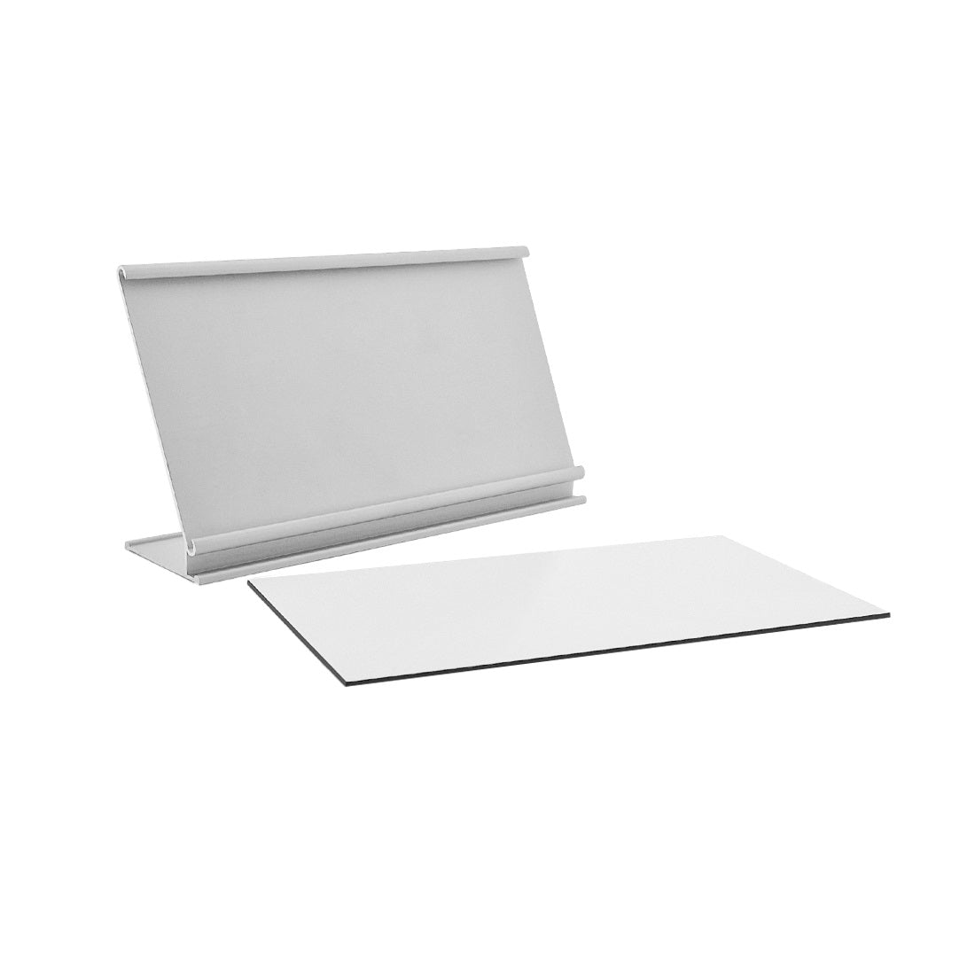 パーソナライズされたデスクネームプレート 170x100mm - シルバーアルミニウム