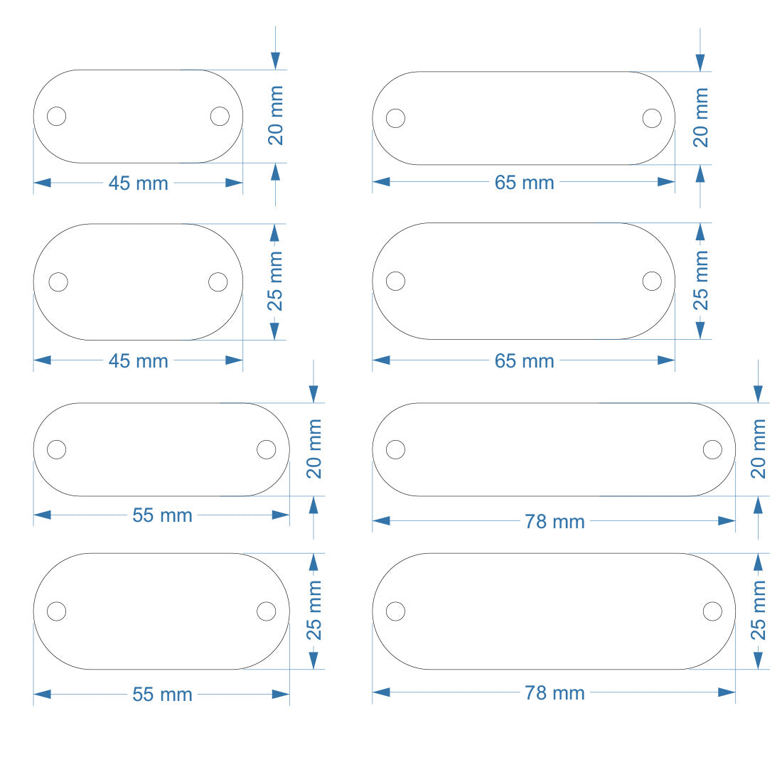 Dimensions Card Stadium Oval Acrylic Number Tags With Two Drill Holes