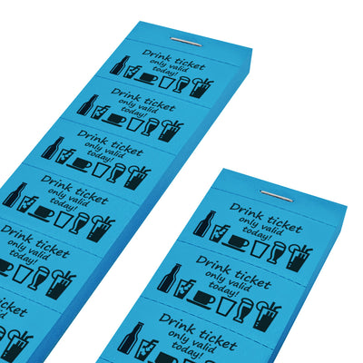 Paper Drink Tickets On A Strip With Icons Of Drinks and The text 'Drink Tickets Only Valid Today!