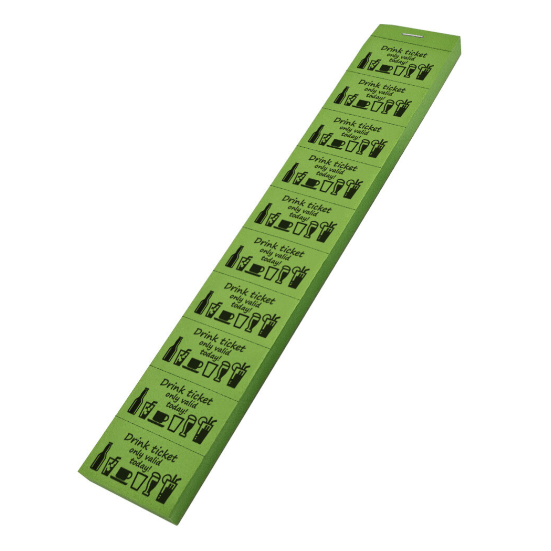 Drink Redemption Ticket On Paper Perforated Strips Image Show 10 Tickets Per Strip Green Tickets