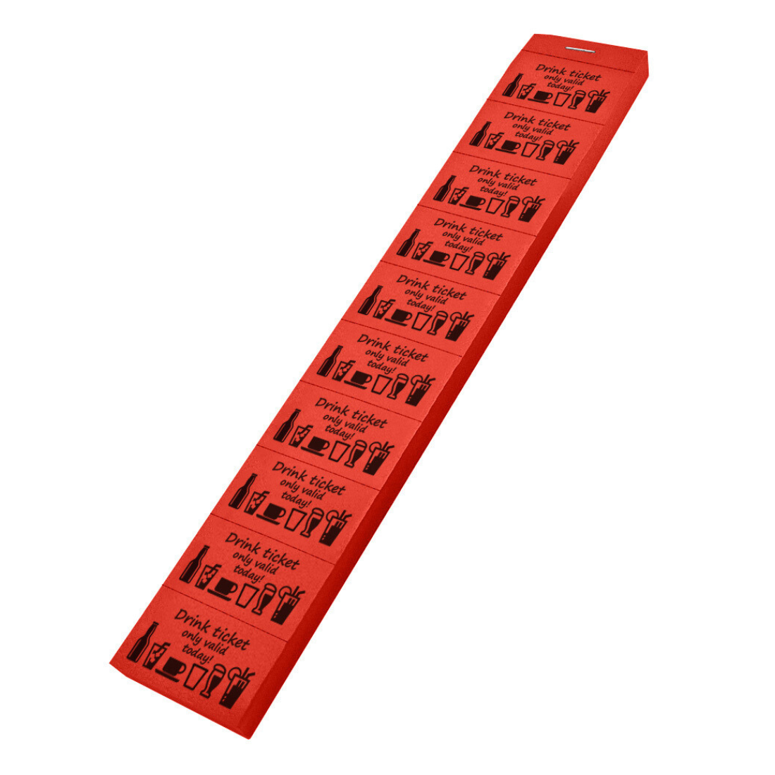 Drink Redemption Ticket On Paper Perforated Strips Image Show 10 Tickets Per Strip Red Tickets