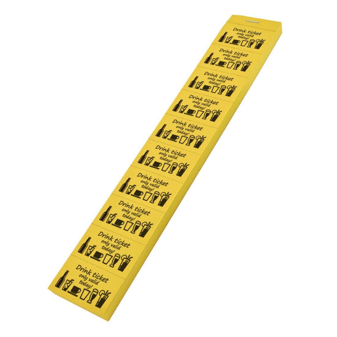 Drink Redemption Ticket On Paper Perforated Strips Image Show 10 Tickets Per Strip Yellow Tickets