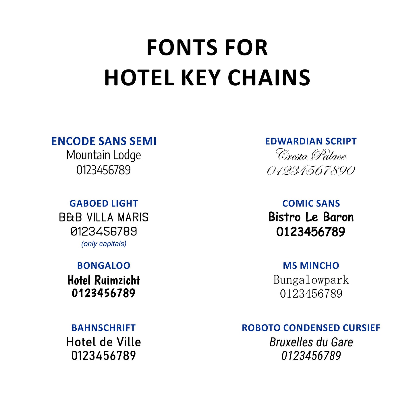 Rectangle Aluminium Hotel Key Tags | Bercy | With Engraving