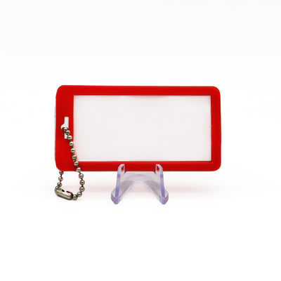 Extra Large Label Window Key Tags with Ball Chain 75x38mm